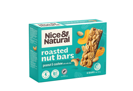 Nice & Natural 烤花生腰果棒+牛奶巧克力 6 包