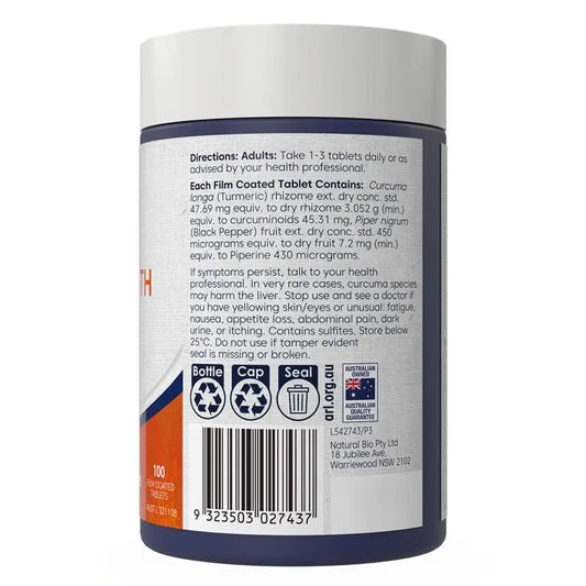 Bioglan Hi-Zorb 三倍強度薑黃片 100 顆(支持關節健康)