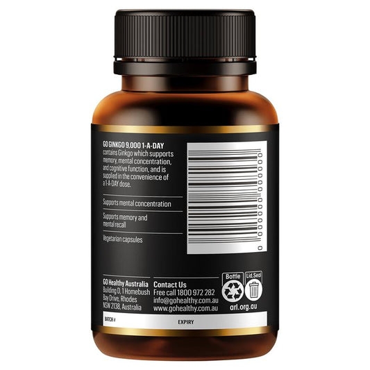 GO Healthy 銀杏 9000+ 60 粒膠囊 一天一粒