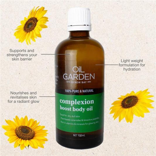 Oil Garden 健康煥發光彩膚色提升身體油 100 毫升(植物性神經醯胺和生物活性勝肽)
