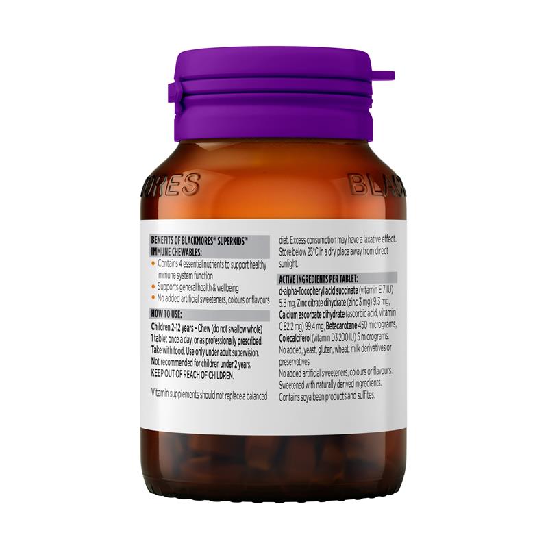 Blackmores Superkids 免疫+兒童維生素 C +鋅和 D 60 粒