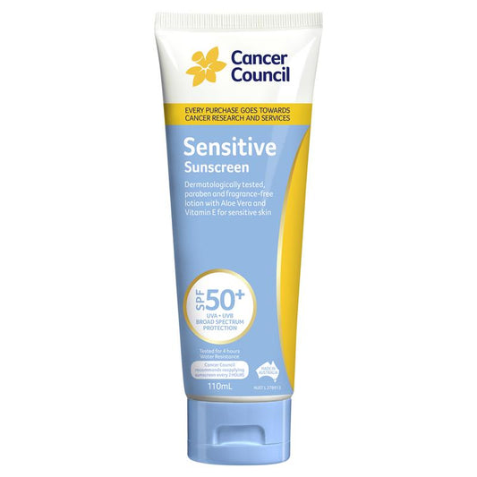 Cancer Council 敏感肌防曬乳 SPF 50+ 110 毫升(蘆薈 維生素 E)