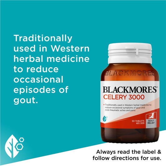 Blackmores 芹菜 3000 毫克 溫和緩解疼痛 50 顆
