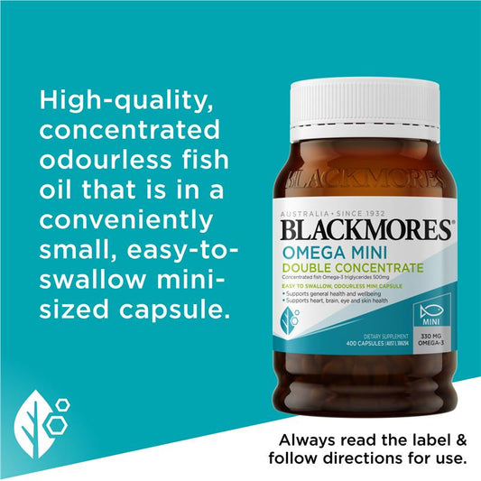 Blackmores Omega 雙倍濃縮迷你 400 粒膠囊(每日一粒膠囊)