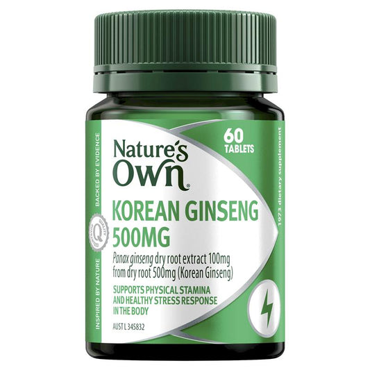 Nature's Own 高麗人參 500 mg   60 顆 (體力與耐力)