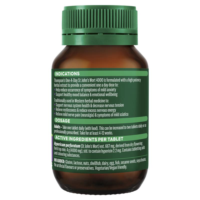 Thompson's 聖約翰草 4000 毫克 60 顆(情緒平衡健康)每天一粒