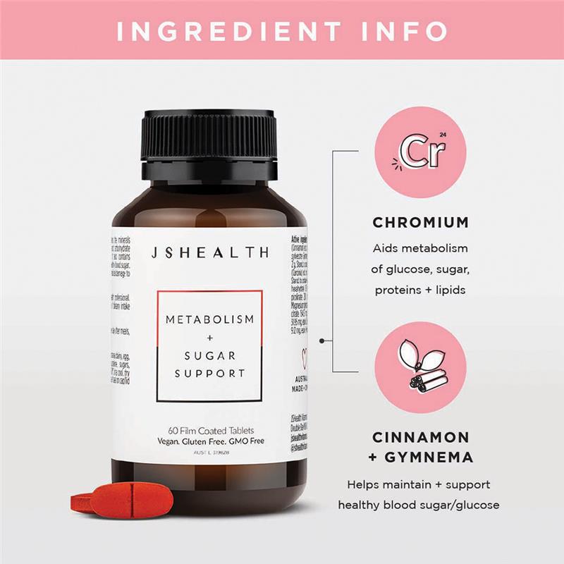 JSHEALTH 新陳代謝+糖支持配方 60 顆 (糖和碳水化合物的新陳代謝)
