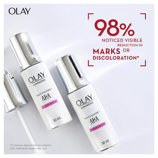 Olay 夜光煙酰胺 + AHA 臉部超級精華素 30 ml (逗斑、黃褐斑、雀斑和曬斑)