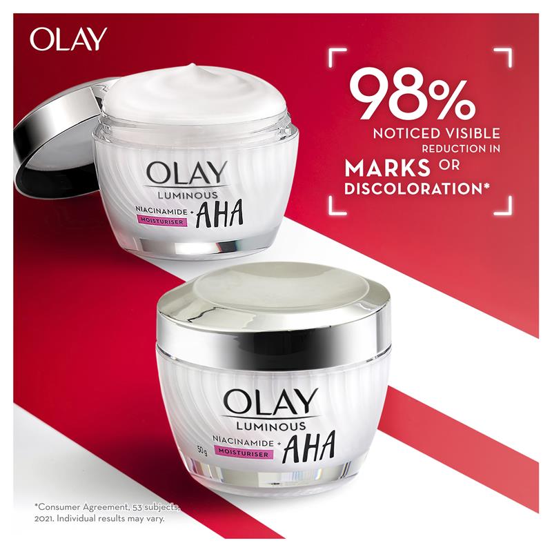 Olay 夜光煙酰胺 + AHA 超級保濕霜 50g (逗斑、黃褐斑、雀斑和曬斑)