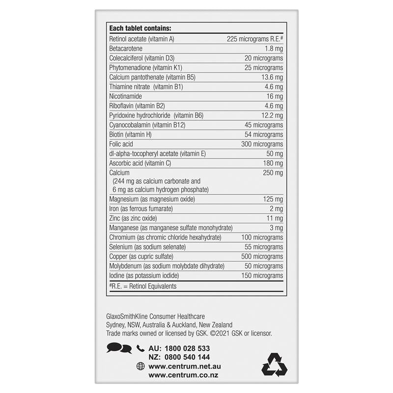 Centrum 善存男士 50+ 歲以上維生素與礦物質 90  顆