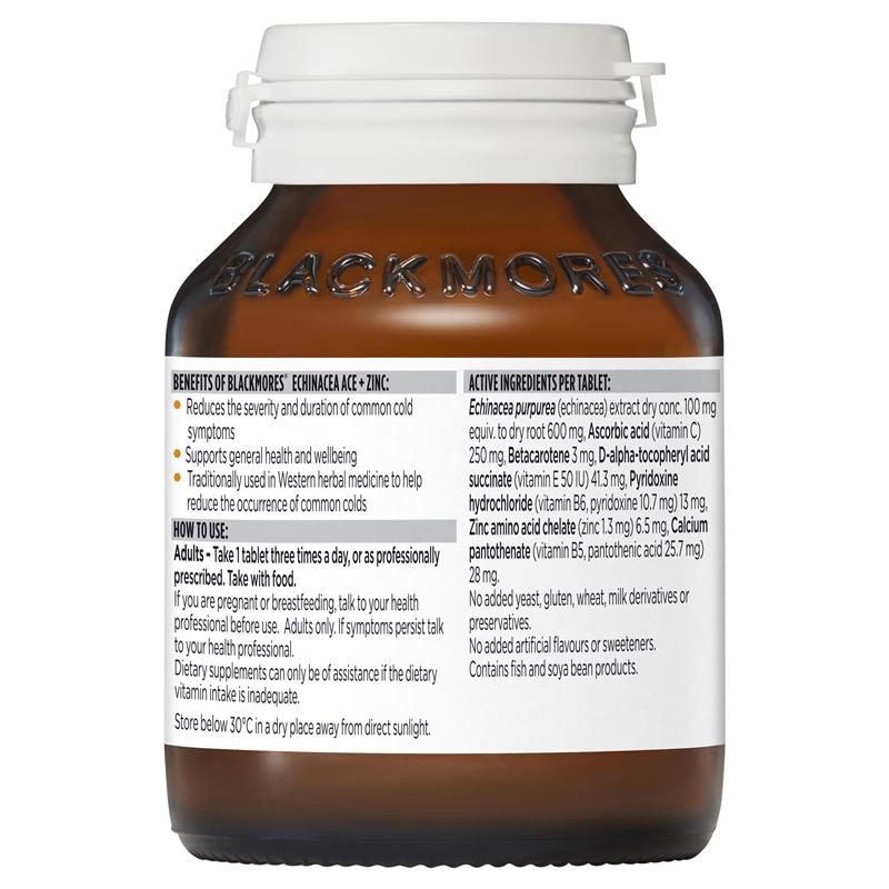Blackmores 紫錐花 ACE + 鋅維生素 C 60 顆(免疫系統健康)