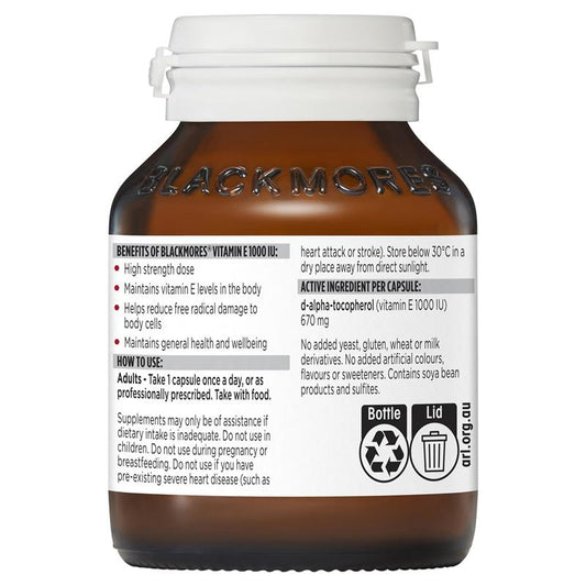 Blackmores 維生素 E 1000IU  30 顆(膽固醇健康)