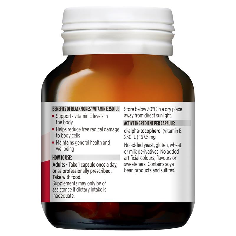 Blackmores 維生素 E 250IU  50 粒膠囊(膽固醇健康)