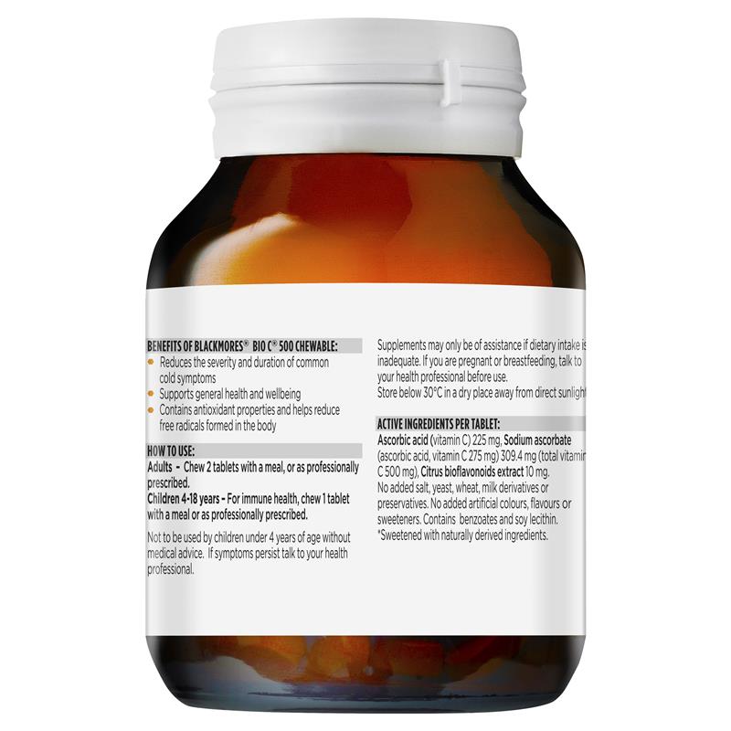 Blackmores Bio C 500mg 咀嚼維生素 C 50 顆(含維生素P)