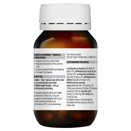 Blackmores 每日益生菌 + 免疫防禦腸道健康維生素 30 粒