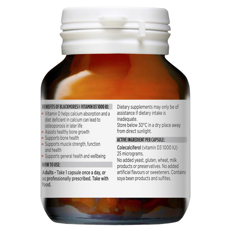 Blackmores 維生素 D3 1000IU 60 粒膠囊(一天一粒骨骼健康)