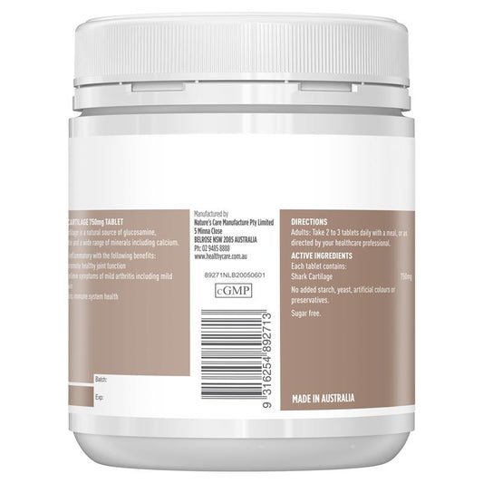 Healthy Care 鯊魚軟骨片 750毫克 200粒