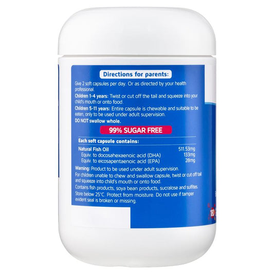 Nature's Way 兒童 DHA Omega-3 魚油 180 粒 (腦發育和眼睛健康)