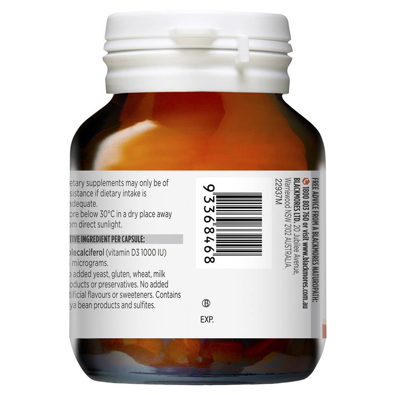 Blackmores 維生素 D3 1000IU 60 粒膠囊(一天一粒骨骼健康)