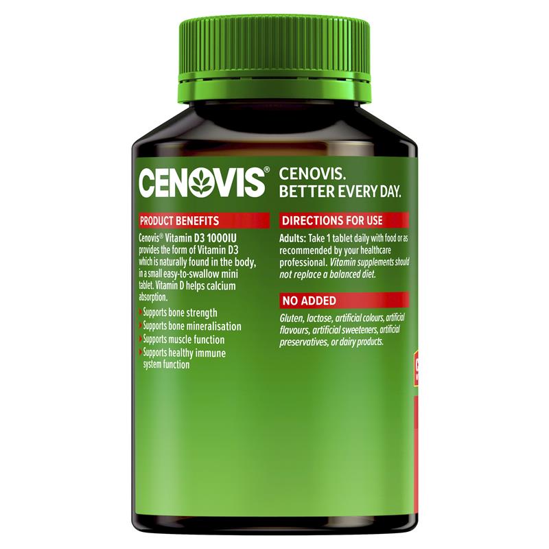 Cenovis 維生素 D3 1000IU - 骨骼健康 每日一粒 - 400 顆
