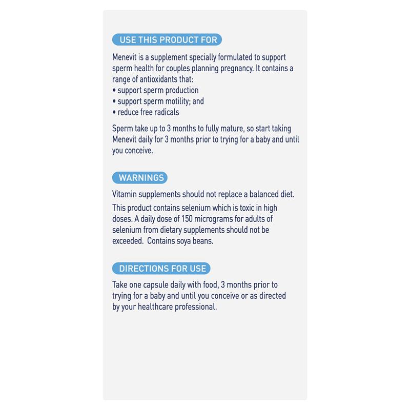 Menevit 孕前精子健康膠囊 90 包(90 天)