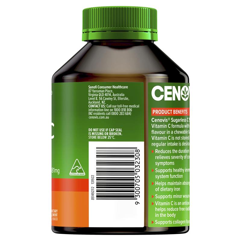 Cenovis 無糖維生素 C 免疫力支援 500 毫克 - 300 顆橙味咀嚼片