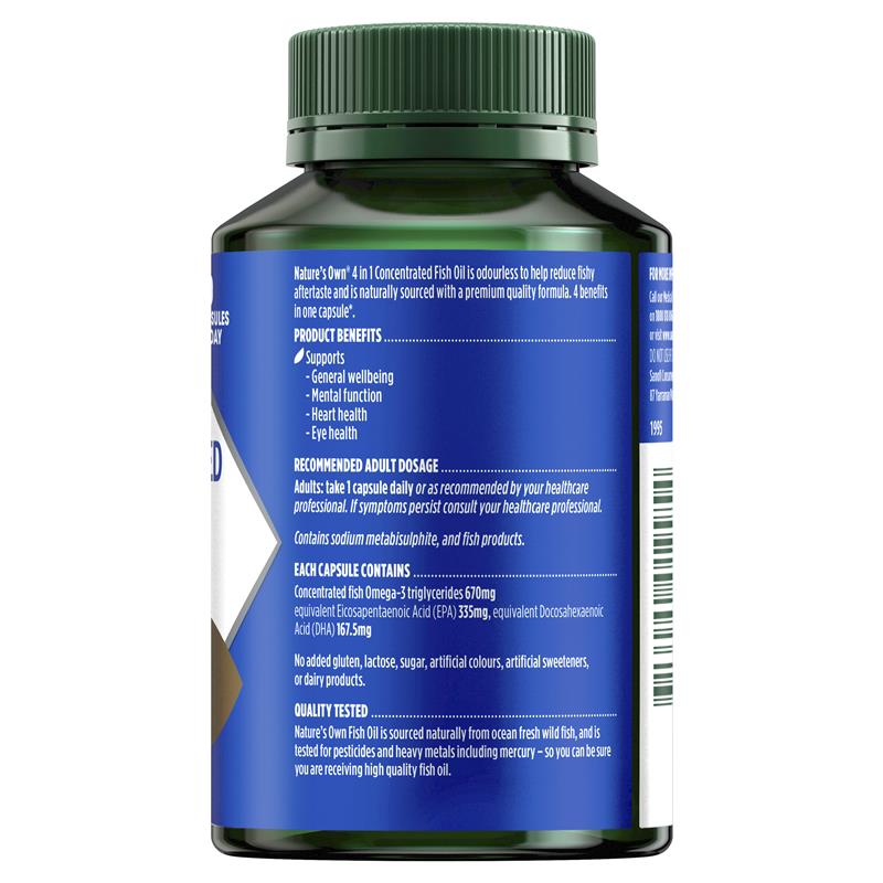 Nature's Own 4 合 1 無味濃縮魚油 - 90 粒( Omega 3)