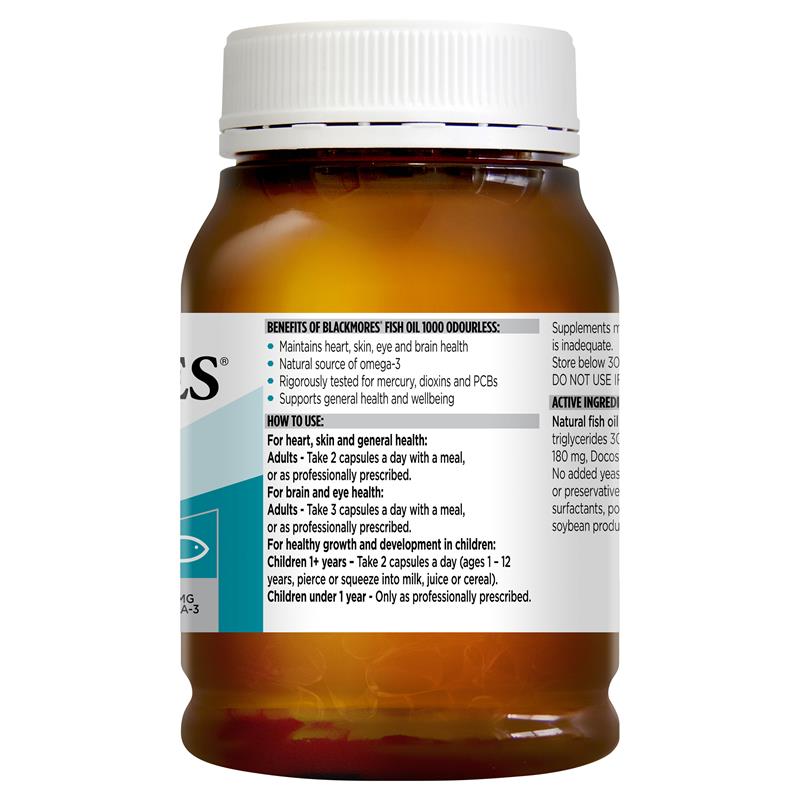 Blackmores 無味魚油 1000mg 200 粒(Omega-3)