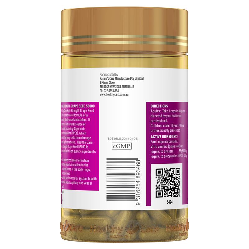 Healthy Care 葡萄籽 58000 200顆
