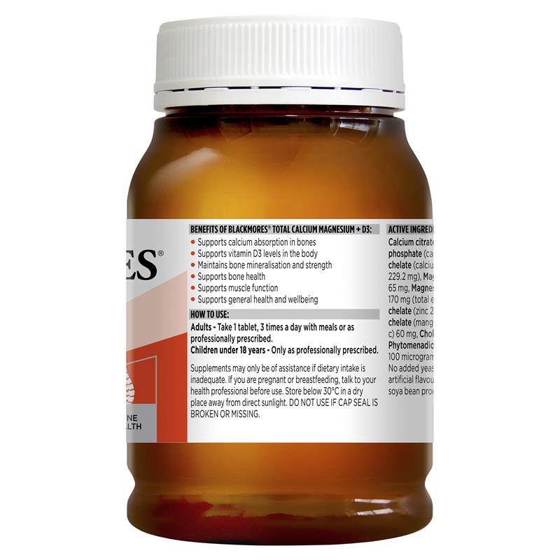 Blackmores 總鈣 鎂 + D3 骨骼健康維生素 200 顆(三種形式的鈣)