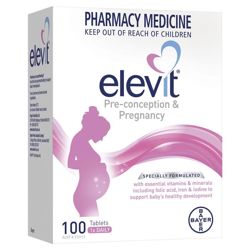 Elevit 孕期及哺乳複合維生素片 100 包(100 天)