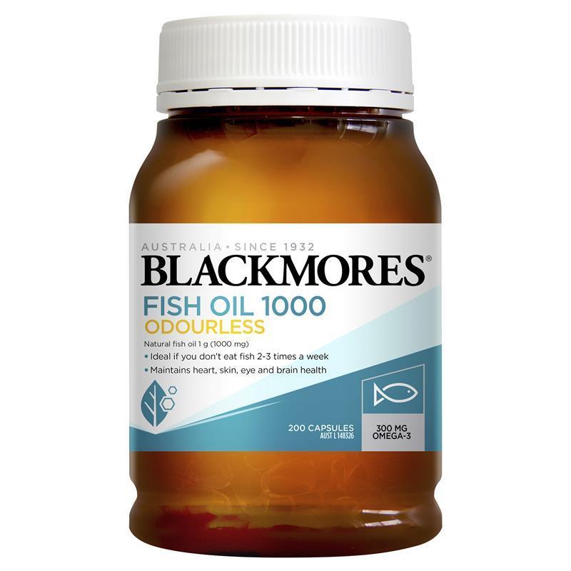 Blackmores 無味魚油 1000mg 200 粒(Omega-3)
