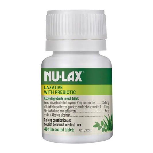 Nulax 草本植物潤腸通便含益生元番瀉葉 + 蘆薈 40 片