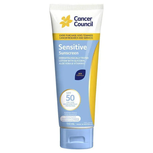 Cancer Council 敏感肌防曬乳 SPF 50+  110 毫升(蘆薈 維生素 E)
