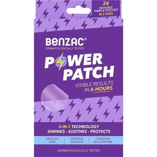Benzac 強效隱形痘痘貼片 24 片裝(兩種尺寸)