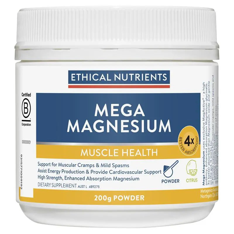 Ethical Nutrients 超級鎂粉 200克 柑橘口味(緩解抽筋和輕微肌肉痙攣)