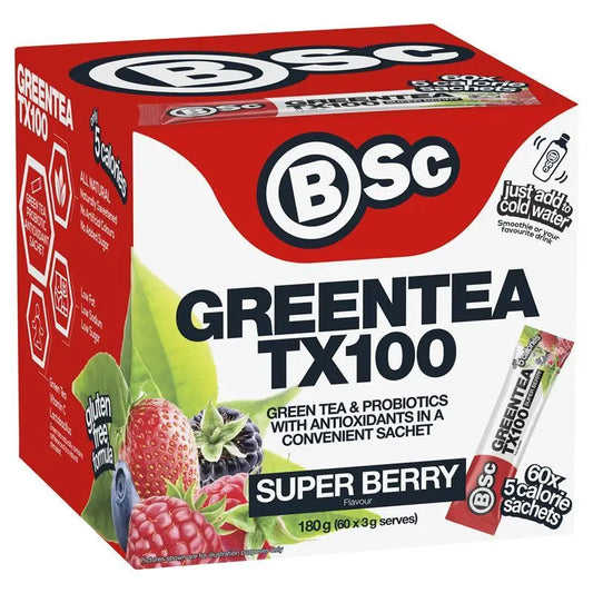 BSC 綠茶 TX100 益生菌 超級漿果 60包 x 3g (體重管理)