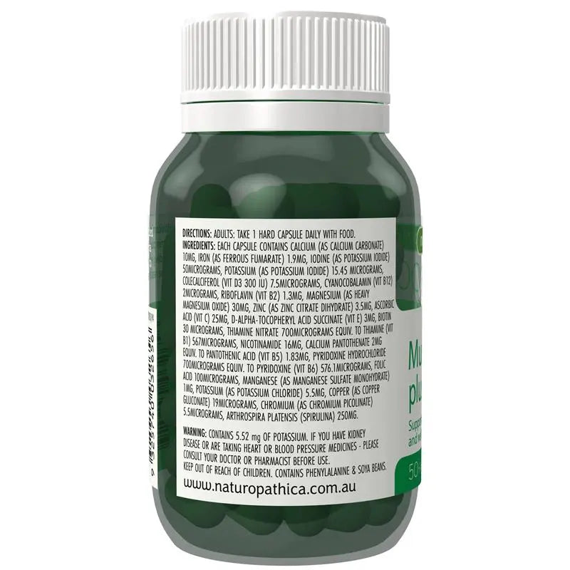 Naturopathica 多種維生素+螺旋藻 50 粒膠囊 (素食認證)