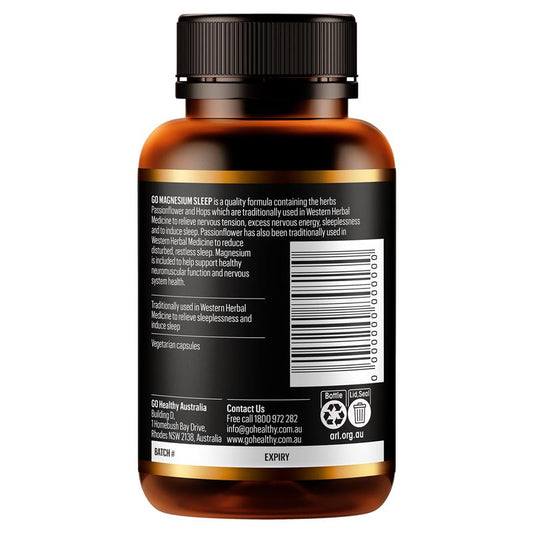 GO Healthy 鎂睡眠 60 粒素食膠囊(草本萃取)