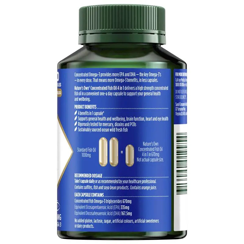 Nature's Own 4 合 1 無味濃縮魚油 - 90 粒( Omega 3)