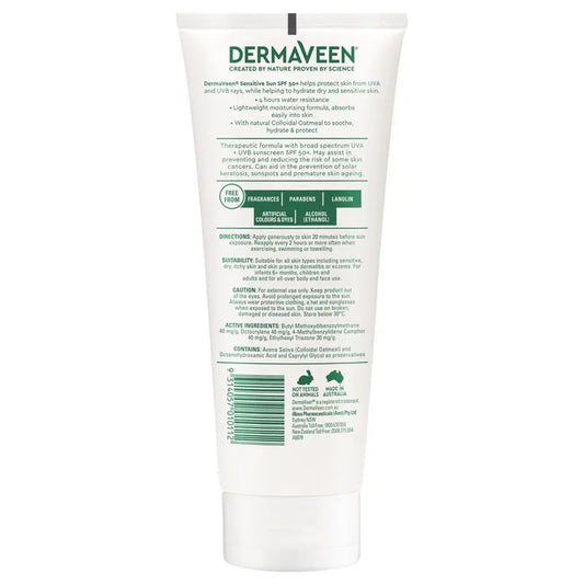 DermaVeen 敏感肌防曬 SPF 50+ 保濕乳霜及身體乳 200克