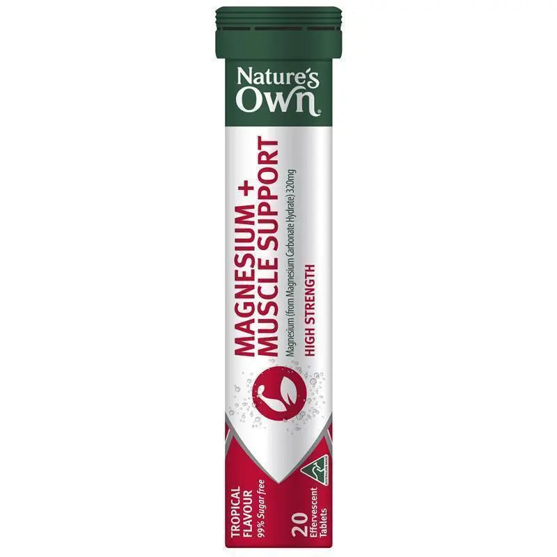 Nature's Own 鎂+肌肉支持泡騰片 20 片(緩解痙攣99% 無糖)