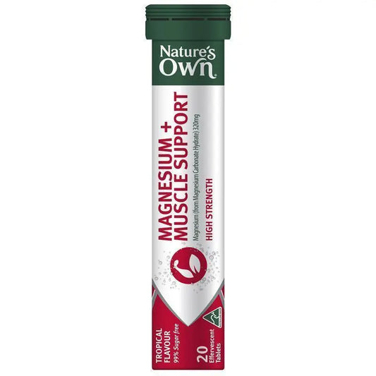 Nature's Own 鎂+肌肉支持泡騰片 20 片(緩解痙攣99% 無糖)