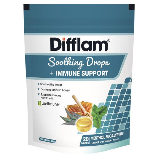 Difflam 尤加利薄荷醇舒緩潤喉糖 + 免疫支持 20 顆
