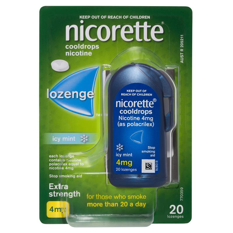 Nicorette 無糖尼古丁加強錠劑冰薄荷 20 包 (戒菸) – au.missl