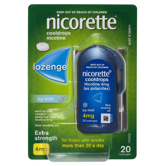 Nicorette 無糖尼古丁加強錠劑冰薄荷 20 包 (戒菸)