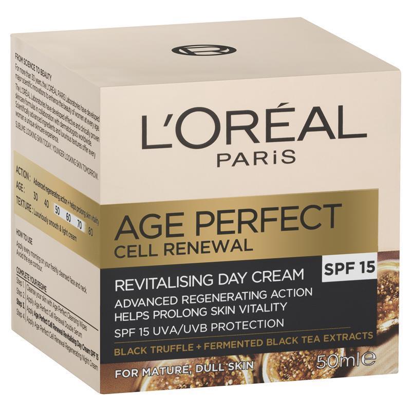 L'Oreal Paris Age Perfect 細胞更新 SPF 15日霜 50ml (暗沉光澤長效)