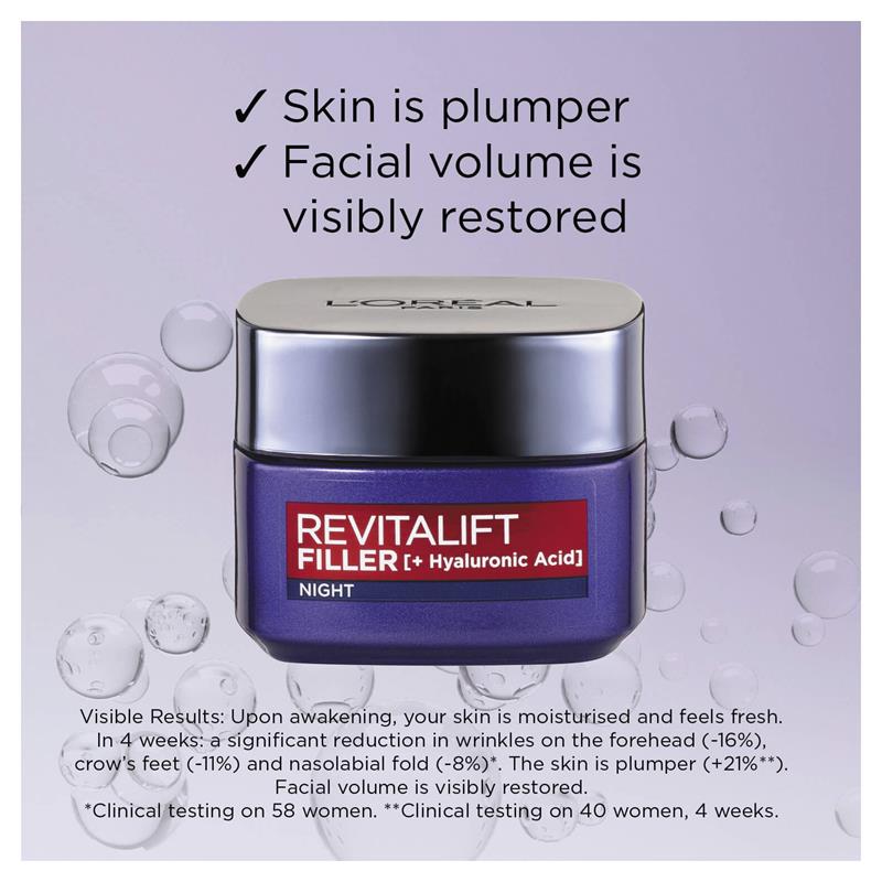 L'Oreal Paris Revitalift Filler [HA] 氣墊霜保濕晚霜 50ml (非侵入完美替代美容手術)