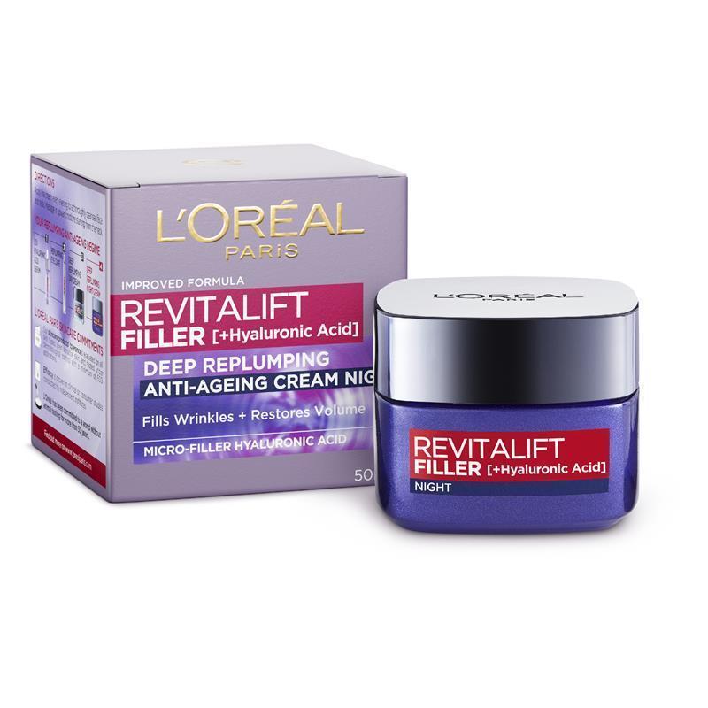 L'Oreal Paris Revitalift Filler [HA] 氣墊霜保濕晚霜 50ml (非侵入完美替代美容手術)