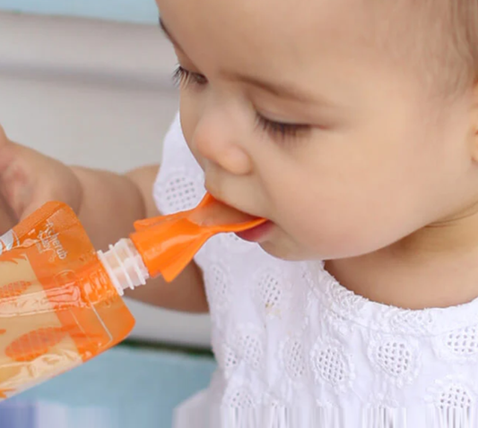 Cherub Baby 通用食品袋勺子橙色和粉色 2 件裝 (不含雙酚 A 和 BPS)